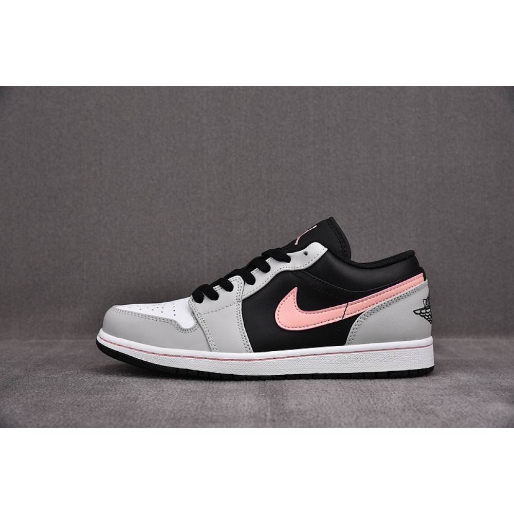 Jordan 1 Low Black Grey Pink Men''s - 553558-062
